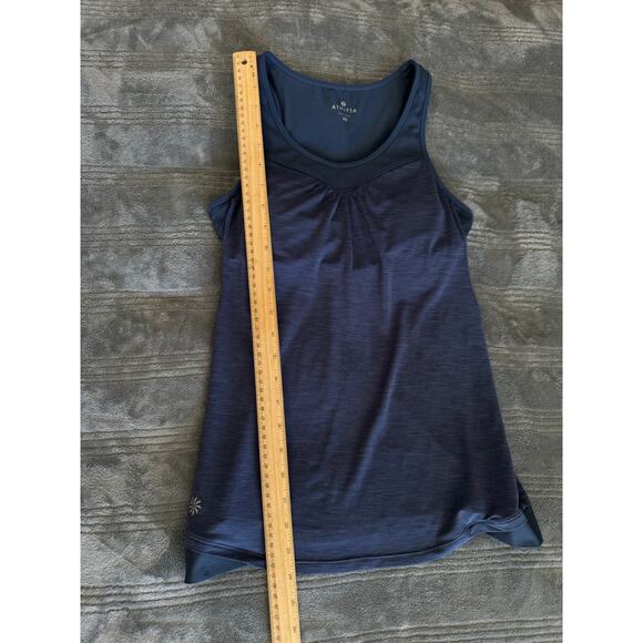 Athleta Gel Mesh Supercharged 2-in-1 Shelf Bra Tank Top Womens XS Blue Racerback - Picture 10 of 14